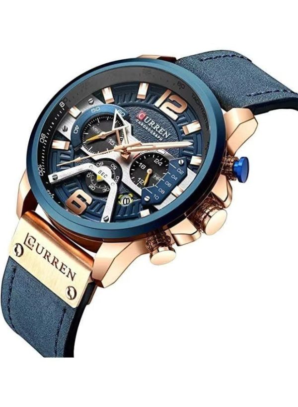 ساعة بسوار جلدي فاخر للرجال (Luxury Leather Band Watch For Men) - Image 6