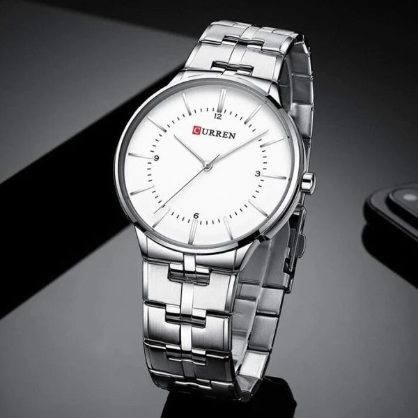 CURREN Original Brand Stainless Steel Band Wrist Watch For Couples With Brand (Box & Bag) - Image 4