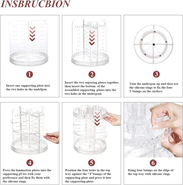 Diamond Pattern 360° Rotatable Acrylic Makeup Organizer 😍 - Image 5