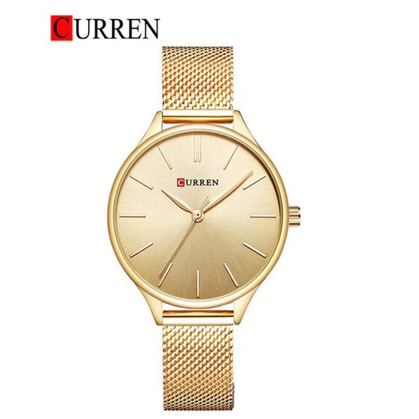 CURREN Original Brand Mesh Band Wrist Watch For Women With Brand (Box & Bag)-9024 - Image 5