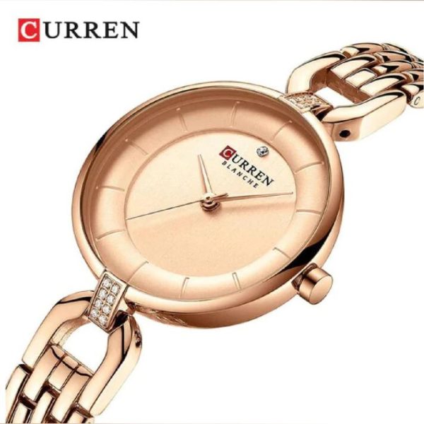 CURREN Original Brand Stainless Steel Band Wrist Watch For Women With Brand (Box & Bag)-9058 - Image 3