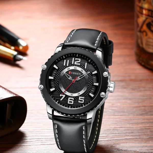 CURREN Original Brand Leather Straps Wrist Watch For Men With Brand (Box & Bag)-8341 - Image 3