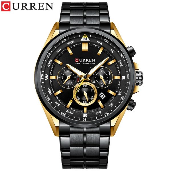 CURREN Men's Quartz Wristwatch | Luxury Chronograph | Luminous Hands | Black - Image 5