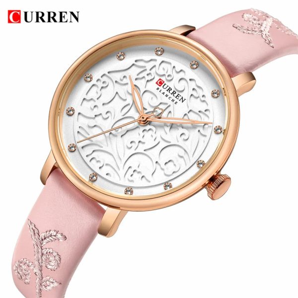 CURREN Watch - Genuine Leather Strap with Embroidery - Image 2