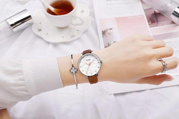 CURREN Original Brand Leather Straps Wrist Watch For Women With Brand (Box & Bag)-9046 - Image 4