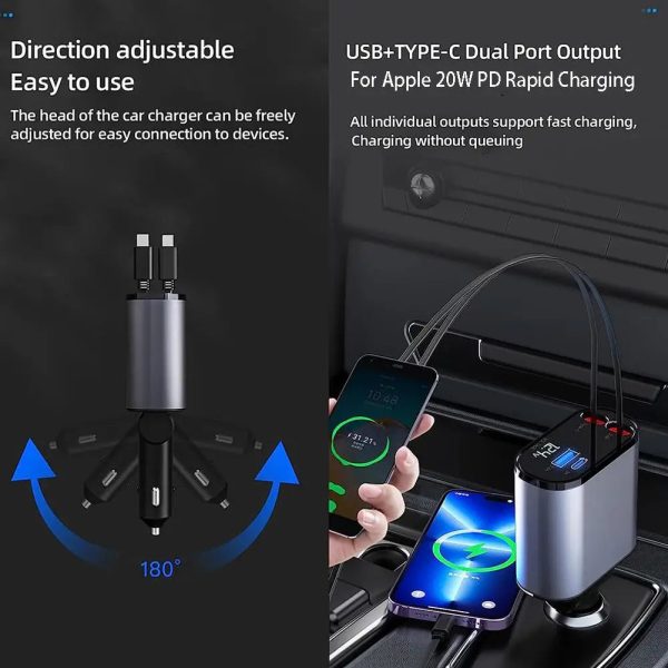 100w 4 IN 1 Fast Charge Car Charger New version - Image 6