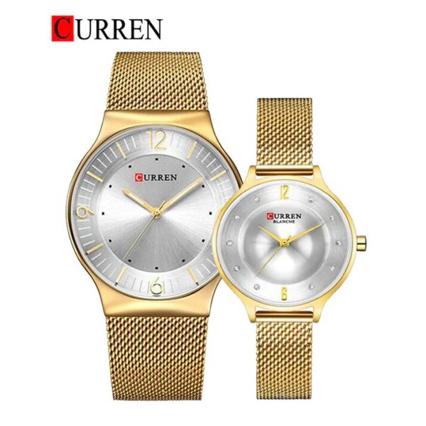 CURREN Original Brand Mesh Band Wrist Watch For Couples With Brand (Box & Bag) - Image 3