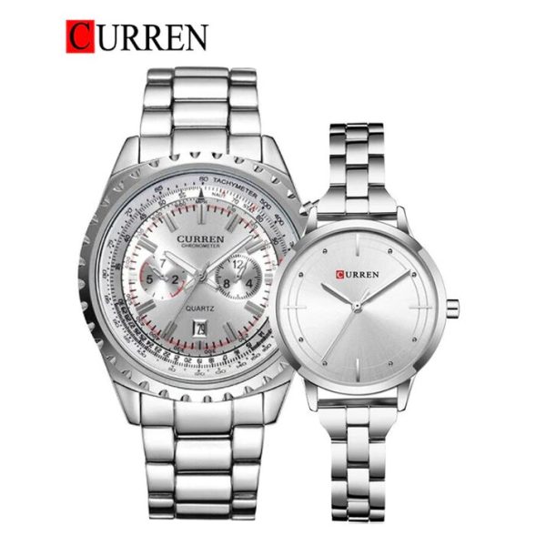 CURREN Original Brand Stainless Steel Band Wrist Watch For Couples With Brand (Box & Bag) - Image 2