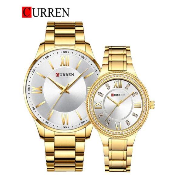 CURREN Original Brand Stainless Steel Band Wrist Watch For Couples With Brand (Box & Bag) - Image 2