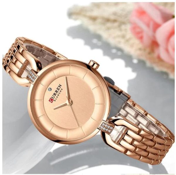 CURREN Original Brand Stainless Steel Band Wrist Watch For Women With Brand (Box & Bag)-9058 - Image 4