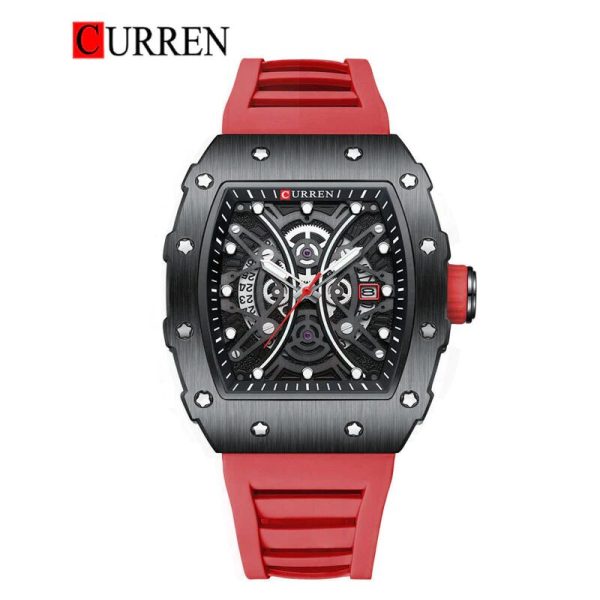 CURREN Original Brand Rubber Straps Wrist Watch For Men With Brand (Box & Bag)-8438 - Image 6