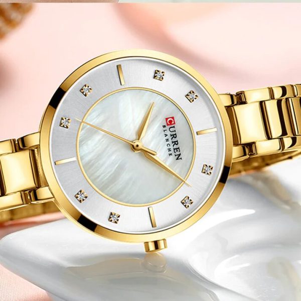 CURREN Original Brand Stainless Steel Band Wrist Watch For Women With Brand (Box & Bag)-9051 - Image 3