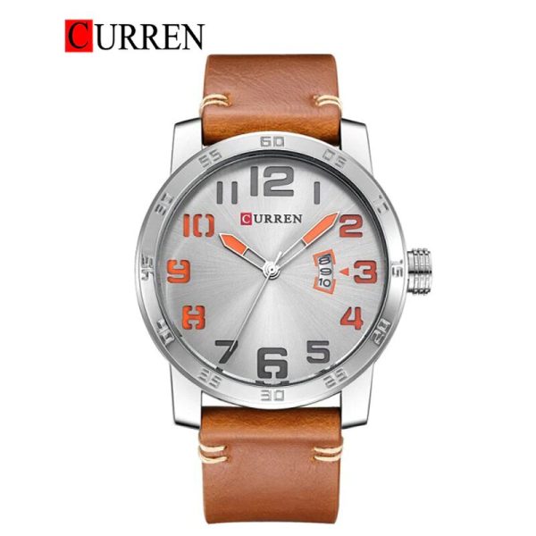 CURREN Original Brand Leather Straps Wrist Watch For Men With Brand (Box & Bag)-8254 - Image 6