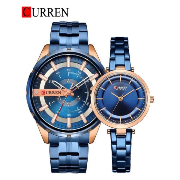 CURREN Original Brand Stainless Steel Band Wrist Watch For Couples With Brand (Box & Bag) - Image 2