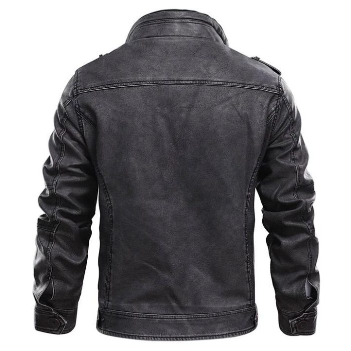 Tavares Distressed Cafe Racer Black Leather Jacket - Image 3