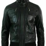 Men's Biker Cafe Racer Vintage Motorcycle Distressed Black Real Leather Jacket