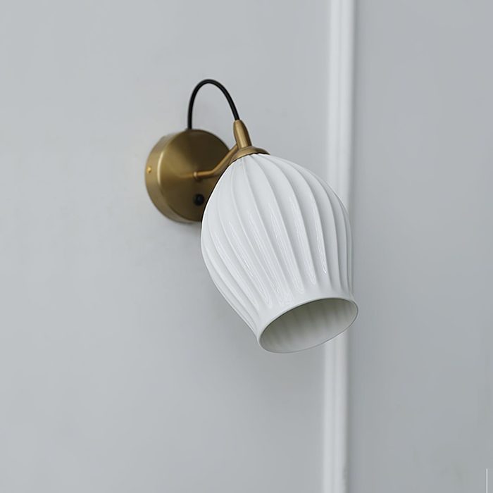 Ceramic Ribbed Wall Light - Image 9