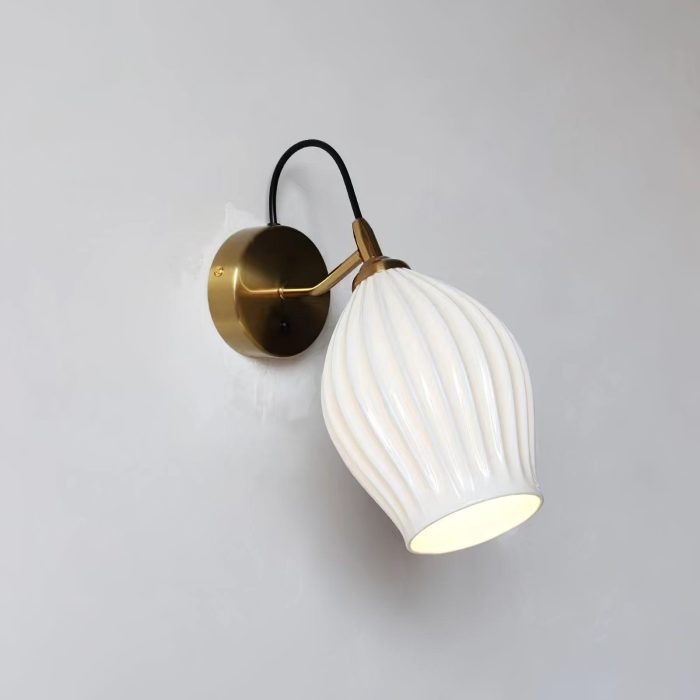 Ceramic Ribbed Wall Light - Image 5