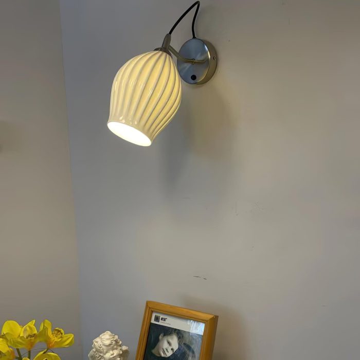 Ceramic Ribbed Wall Light - Image 7