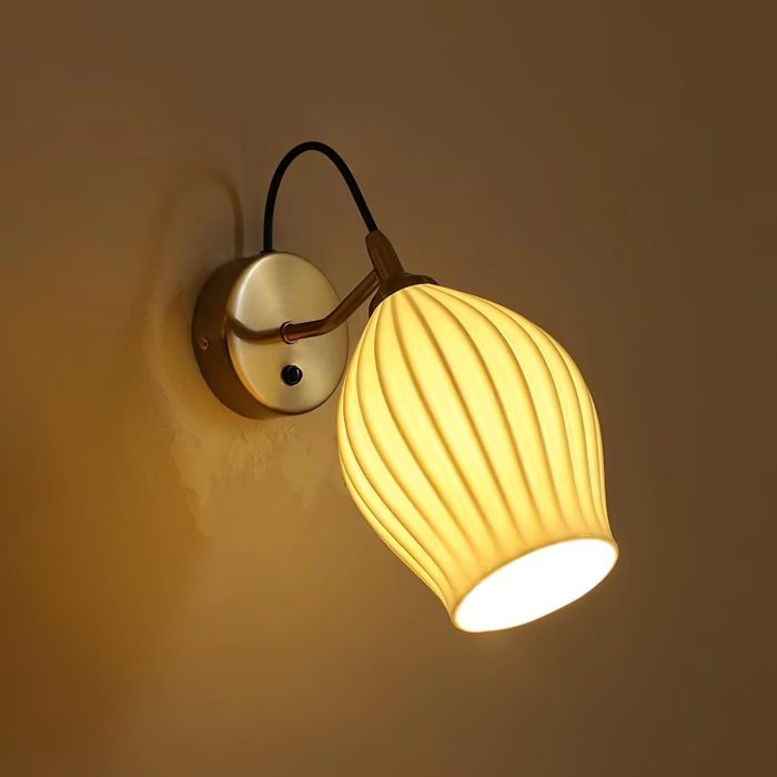 Ceramic Ribbed Wall Light - Image 8