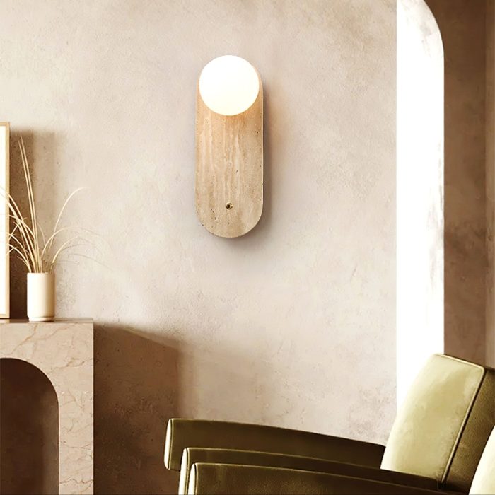 Luna Travertine Wall Sconce - Image 4