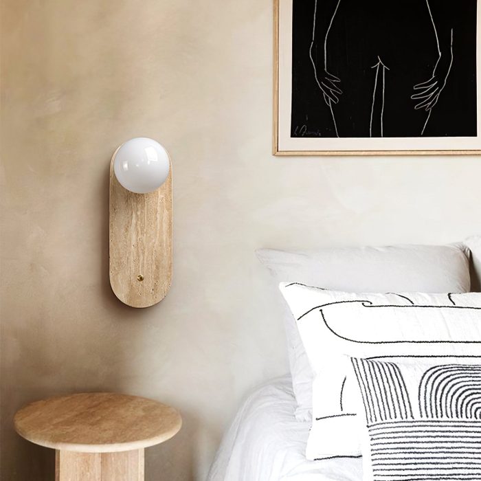 Luna Travertine Wall Sconce - Image 6