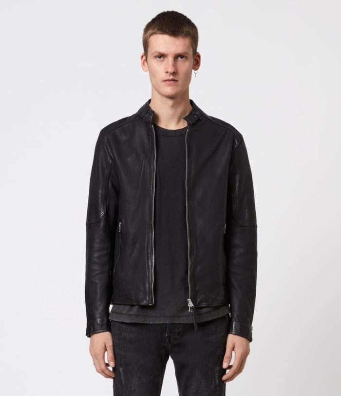 Cora black leather jacket for men