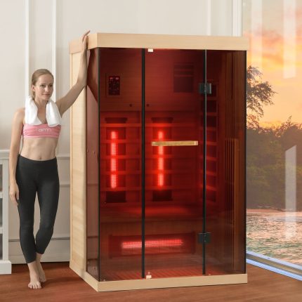 EROMMY Infrared Sauna 2 Person with Chromotherapy Heater for Home or Gym