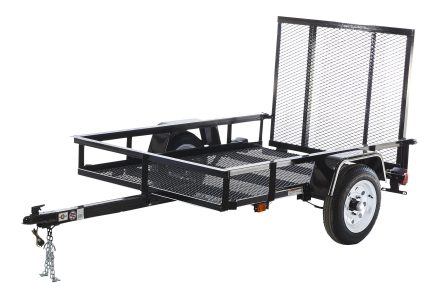 Carry-On Trailer 4-ft x 7-ft Steel Mesh Utility Trailer with Ramp Gate (1675-lb Capacity)