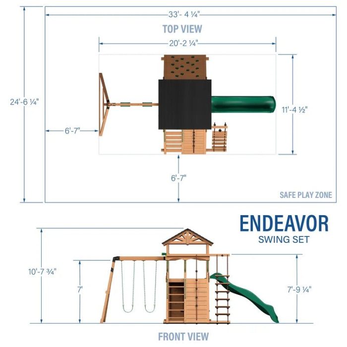 Endeavor All Cedar Wooden Swing Set - Image 4