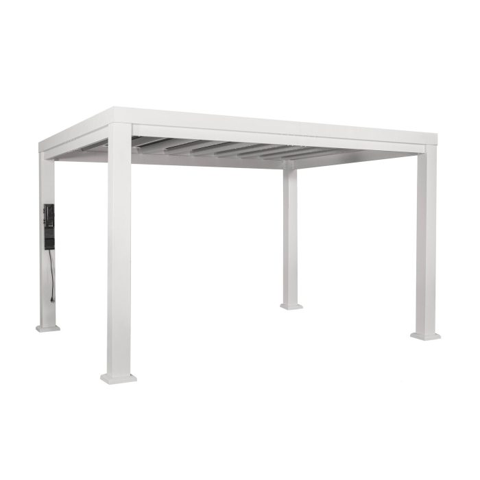 14×10 Windham Modern Steel Pergola With Sail Shade Soft Canopy - Image 2