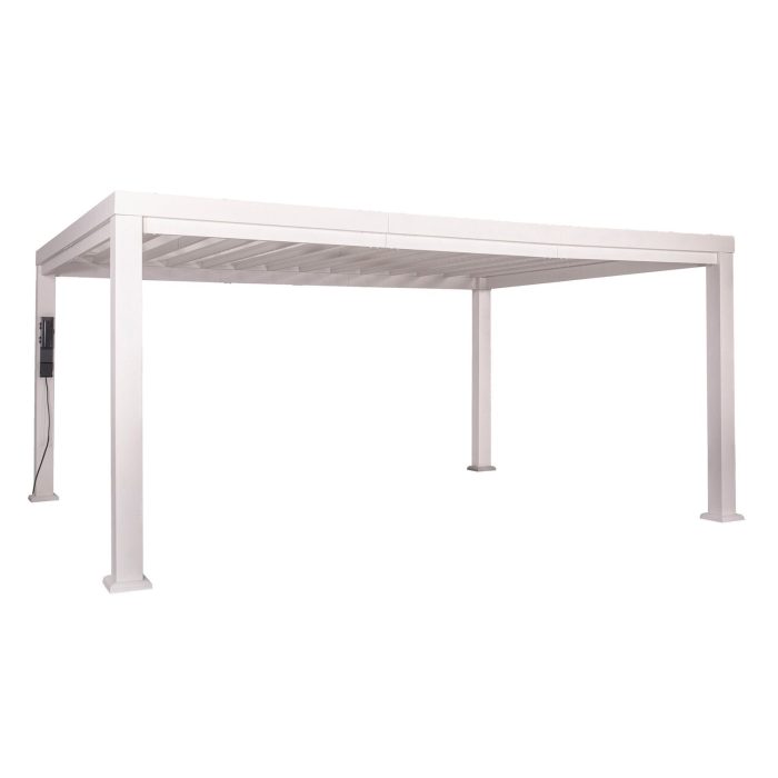 16×12 Windham Modern Steel Pergola With Sail Shade Soft Canopy - Image 3