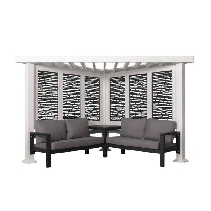 Ridgedale Modern Steel Pergola with Canopy / Finish: Red - Image 4