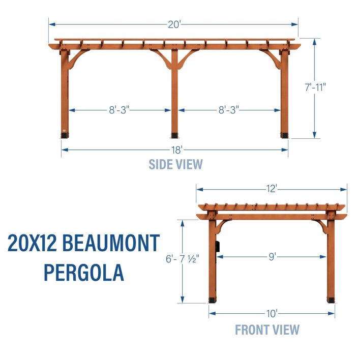 20×12 Beaumont Pergola - Image 5