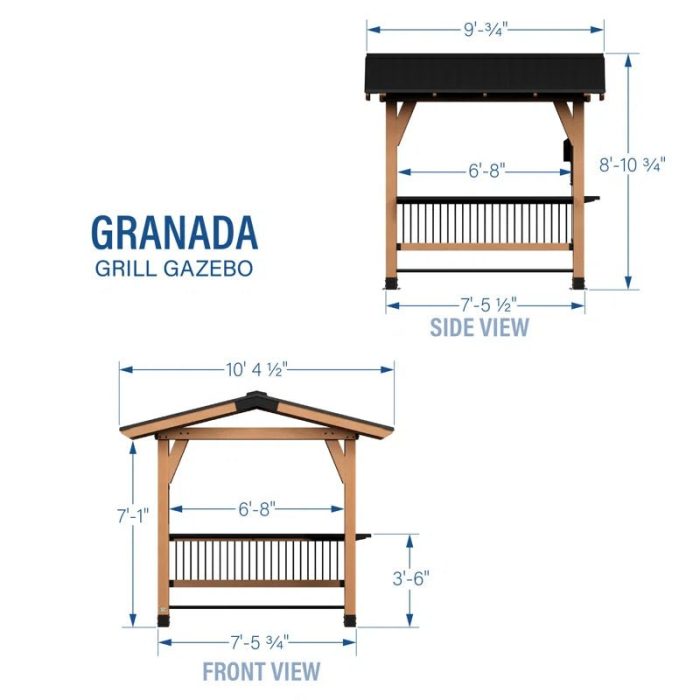 Granada Grill Gazebo with Outdoor Bar - Image 4