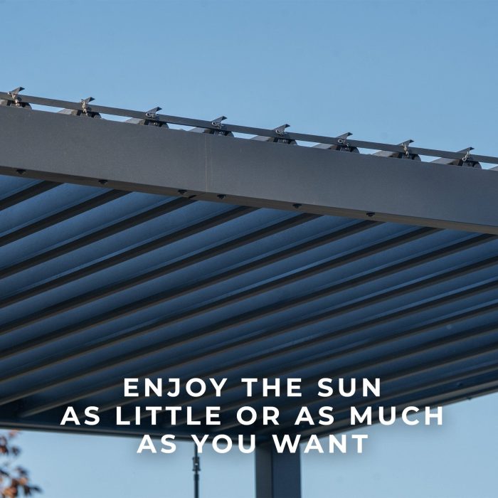 14×10 Sarasota Steel Louvered Pergola - Image 8