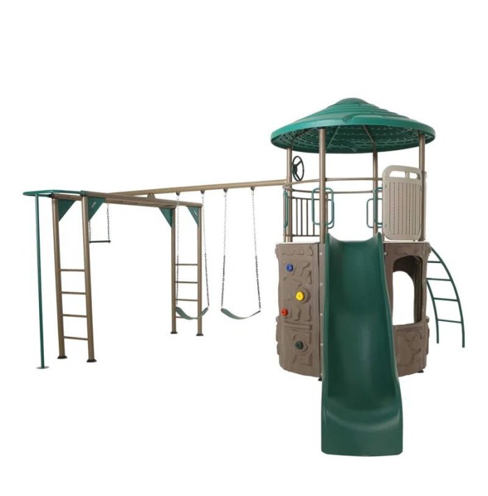 Deluxe  Metal Swing Set with 2 Swing(S) , 1 Slide(S) - Image 5