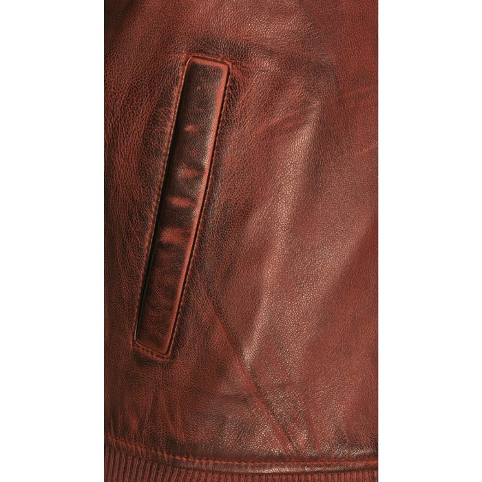 Boyd’s Rust Leather Jacket with ribbed cuffs - Image 6