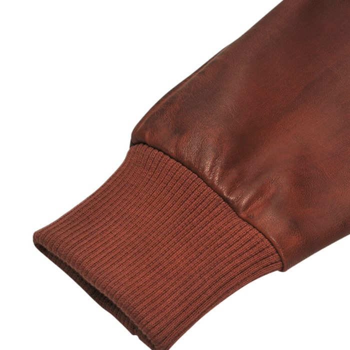 Boyd’s Rust Leather Jacket with ribbed cuffs - Image 7
