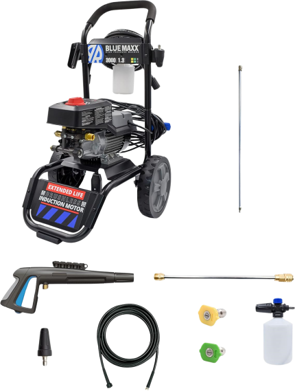 AR Blue Clean Maxx 3000 Bundle Electric Pressure Washer with 12″ Lance 3000 PSI 1.3 GPM New
