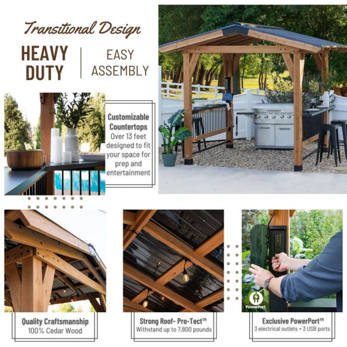 Granada Grill Gazebo with Outdoor Bar - Image 10