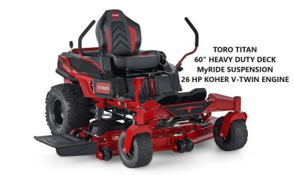 60″ TORO TITAN with MyRIDE Suspension & 26 HP V Twin Kohler