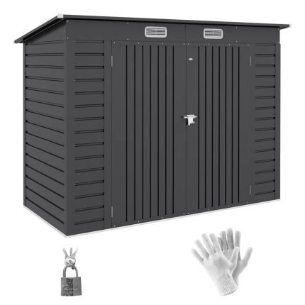 8 ft. W x 4 ft. D Galvanized Steel Horizontal Storage Shed