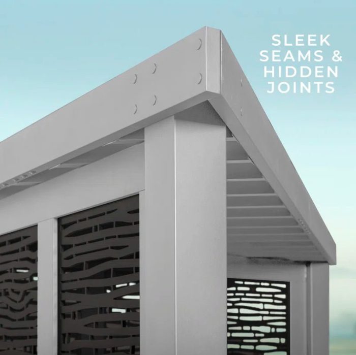 Ridgedale Modern Steel Pergola with Canopy / Finish: Red - Image 15