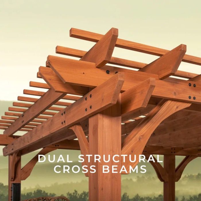 Beaumont 20 X 12 All Cedar Wooden Pergola - Image 16