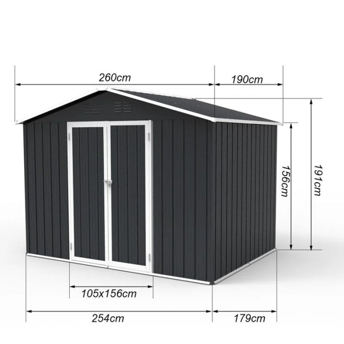 9 ft. W x 6 ft. D Metal Storage Shed - Image 5