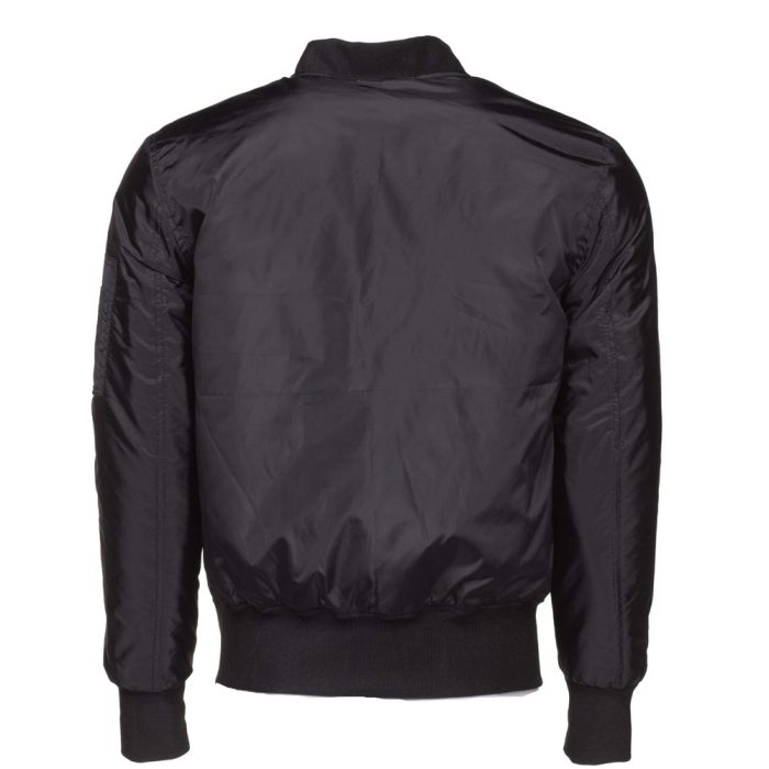 Allan’s black Nylon flight jacket with ribbed waist - Image 2