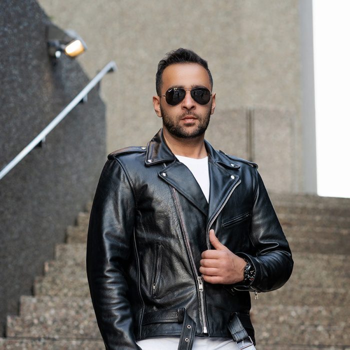“Perfect” Biker Style Classic Black Premium Heavy Leather Jacket - Image 2