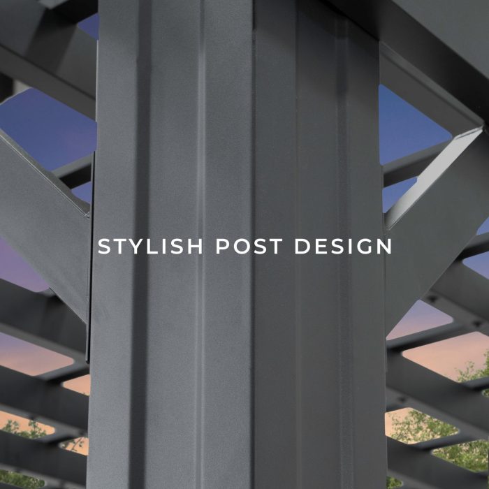 14×10 Stratford Traditional Steel Pergola With Sail Shade Soft Canopy - Image 13