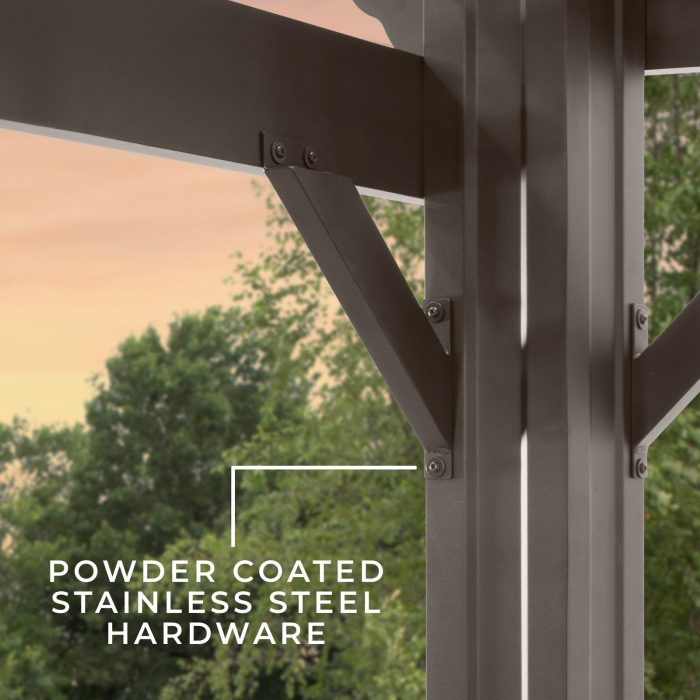 14×12 Ashford Traditional Steel Pergola With Sail Shade Soft Canopy - Image 11